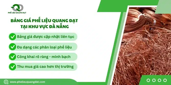 Bảng giá phế liệu Quang Đạt được cập nhật theo thời gian thực đảm báo tính chính xác cho mọi loại phế liệu. 