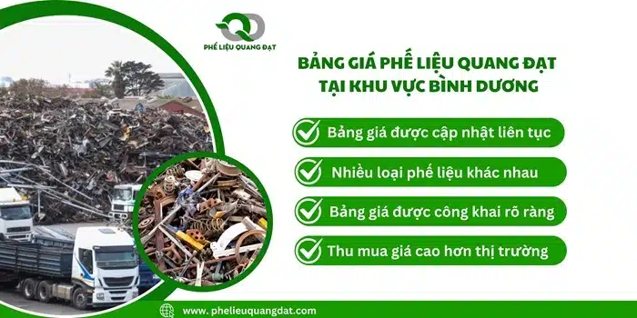 Bảng giá các loại phế liệu Quang Đạt thu mua luôn được cập nhật mỗi ngày cho quý khách hàng tham khảo.