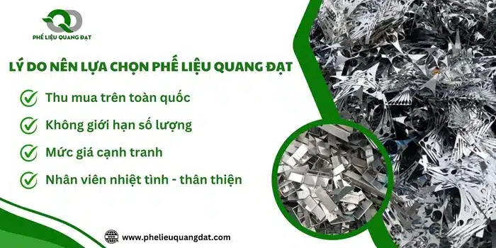 Quang Đạt thu mua nhiều loại phế liệu với mức giá cao, thu mua tận nơi và thanh toán nhanh chóng. 