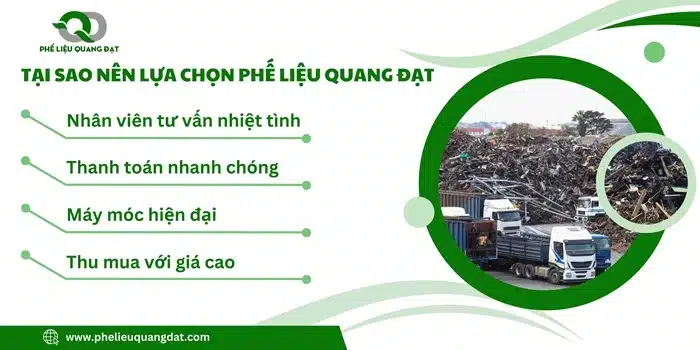 Phế liệu Quang Đạt được rất nhiều khách hàng chọn lựa vì tính chuyên nghiệp, nhanh chóng và uy tín.