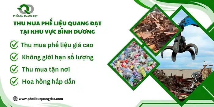 Quang Đạt thu mua phế liệu với mức giá cao, hoa hồng cho người giới thiệu tại Bình Dương.