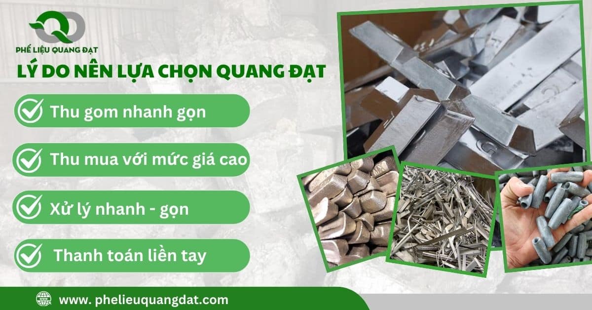 Hiện nay, chì là kim loại đang được nhiều người quan tâm. Tại Quang Đạt mức giá thu mua chì luôn ở mức tốt nhất thị trường.