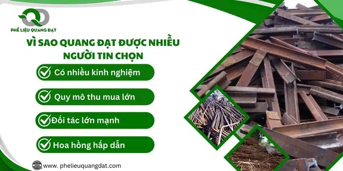 Phế liệu Quang Đạt thu mua phế liệu sắt cao nhất thị trường, được khách hàng tin yêu lựa chọn.