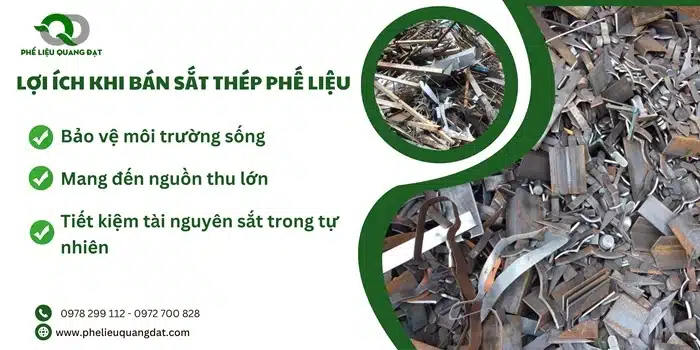 Lợi ích khi bán phế liệu sắt cho Quang Đạt, giúp mang lại nguồn thu nhập mới, tiết kiệm tài nguyên tự nhiên.