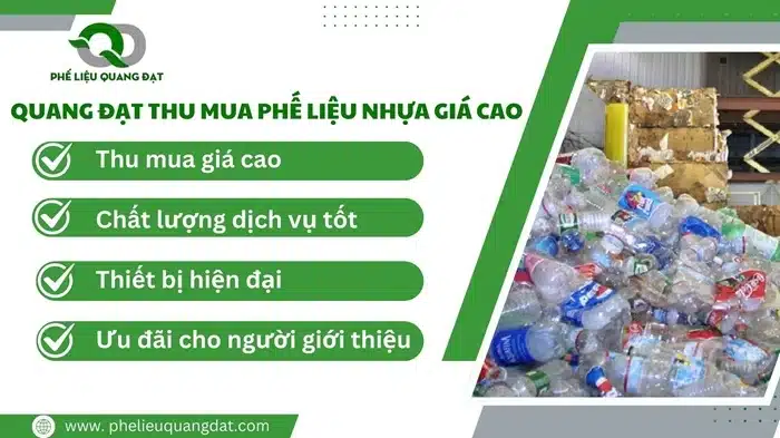 Quang Đạt thu mua phế liệu nhựa uy tín, nhanh chóng và sạch sẽ.