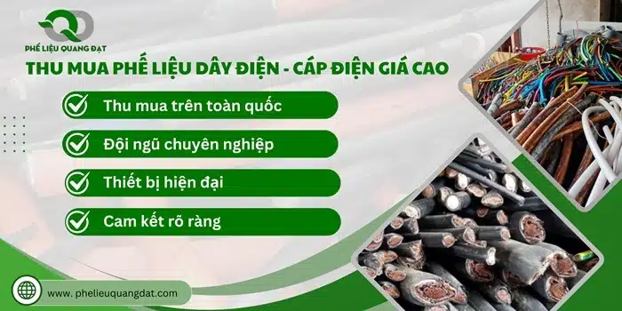 Hiện nay Quang Đạt đang thu mua dây điện-cáp điện cũ với mức giá vô cùng hấp dẫn.