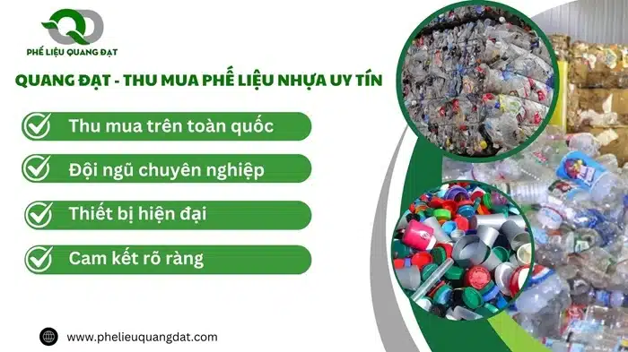 Quang Đạt thu mua phế liệu nhựa với giá cao, giúp bảo vệ môi trường.