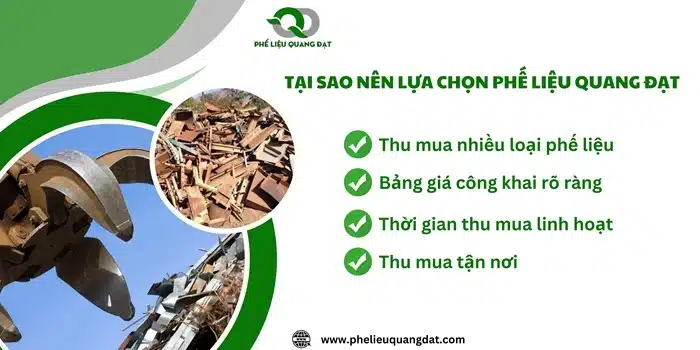 Phế liệu Quang Đạt thu mua phế liệu giá cao, đúng phân loại, uy tín, chất lượng.