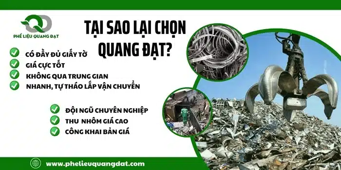 Phế liệu Quang Đạt được biết đến là thương hiệu uy tín, chất lượng và giá cao.