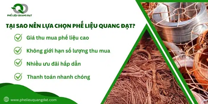 Quang Đạt thu mua các loại phế liệu đồng tận nơi, nhanh chóng, cam kết không ép giá.