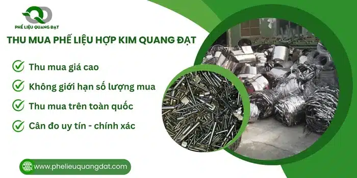 Phế liệu hợp kim đang được phế liệu Quang Đạt thu mua với mức giá hấp dẫn và ưu đãi cho người giới thiệu.